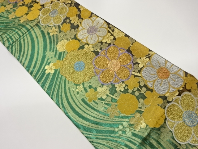 JAPANESE FUKURO OBI / WOVEN WAVY STRIPE